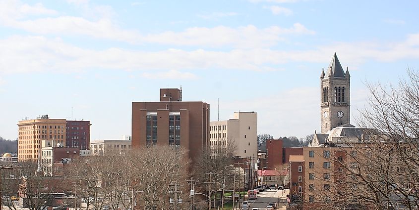 Skyline of Uniontown, Pennsylvania in Fayette County