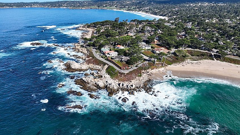 Coastal view of Carmel-by-the-Sea in California.