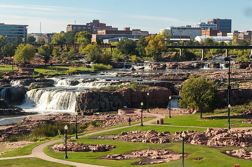 The Falls Park in Sioux Falls.