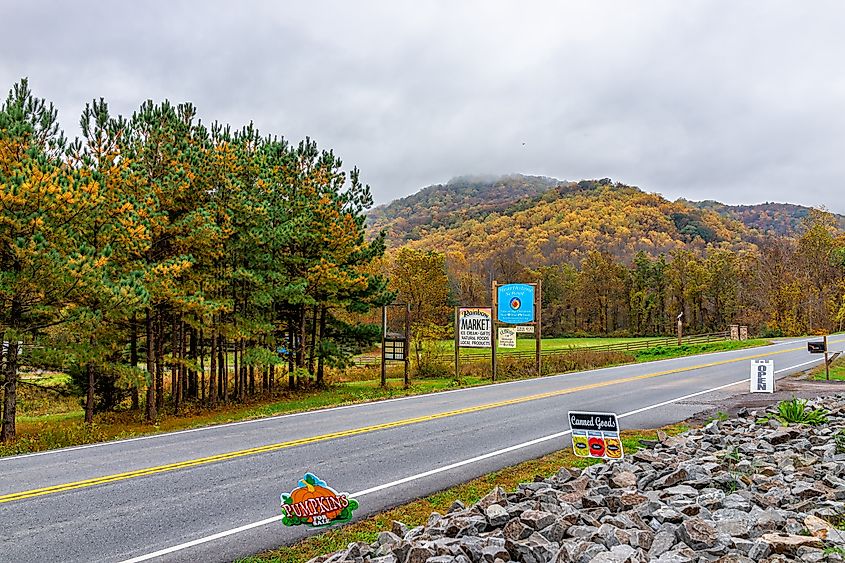 View of mountains near the town of Sperryville, Virginia.