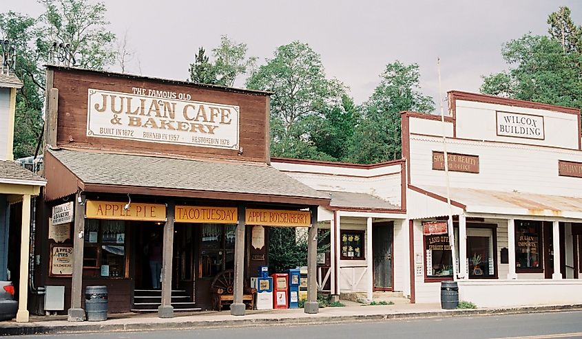 Historic downtown of Julian, California.