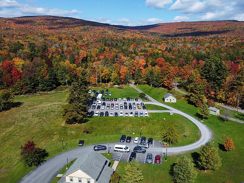 Aerial view of the Catskills Mountains in New York