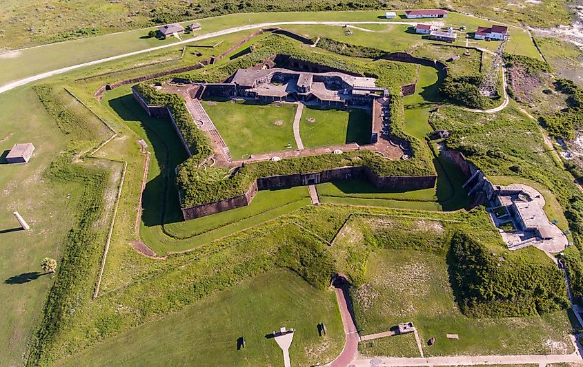 Aerial view of Fort Morgan, Alabama.