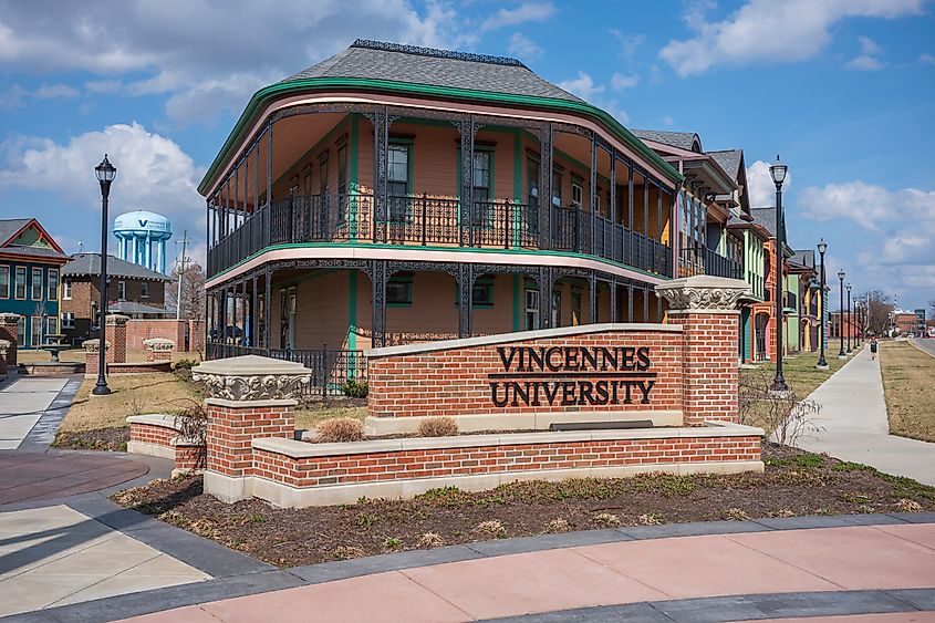 Vincennes University, a public college founded in 1801 as Jefferson Academy in Vincennes, Indiana.