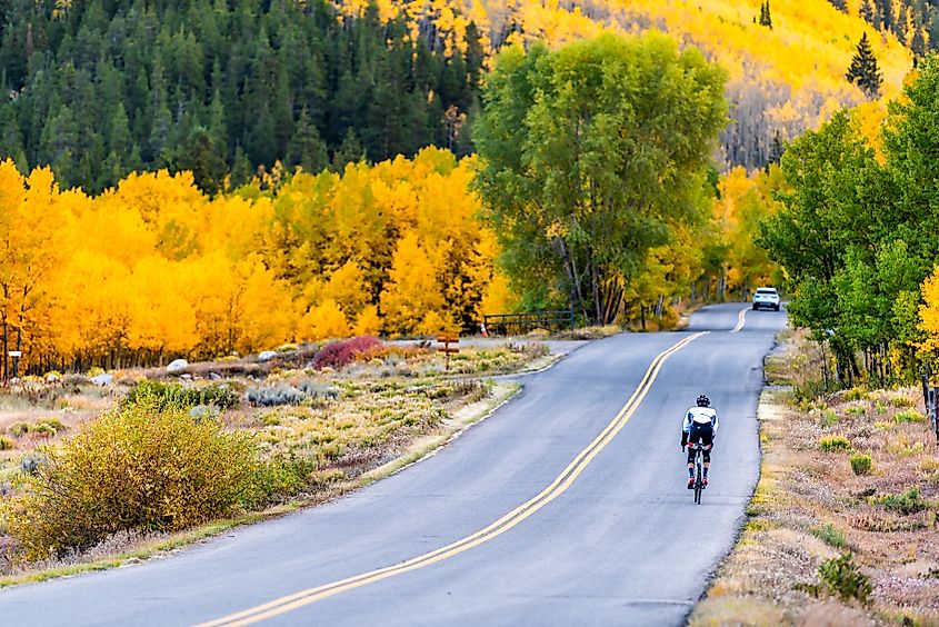 Cycling in Aspen, Colorado.