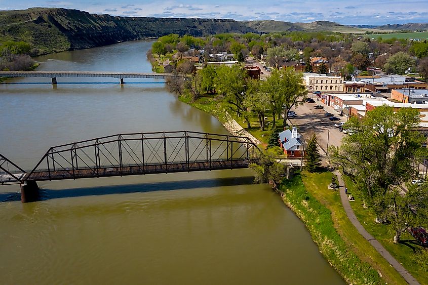 Aerial view of Fort Benton, Montana