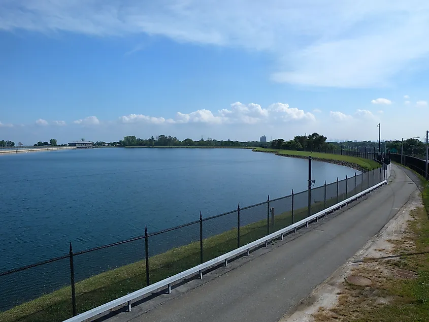 The Hillview Reservoir in Yonkers, where Stage One of City Water Tunnel No. 3 begins