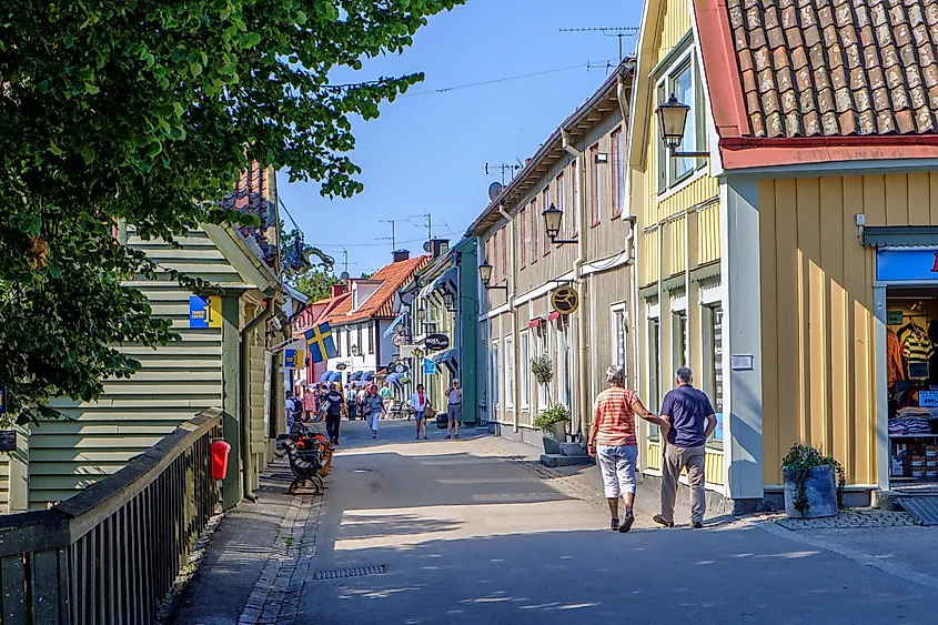 people walking in Sigtuna, Sweden