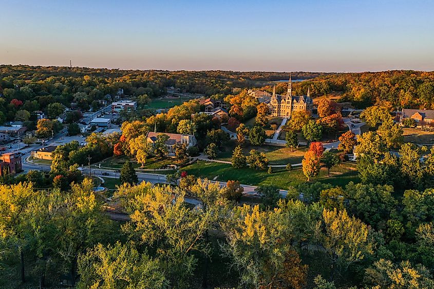 Aerial view of Parkville, Missouri, USA. Editorial credit: Rachael Martin / Shutterstock.com