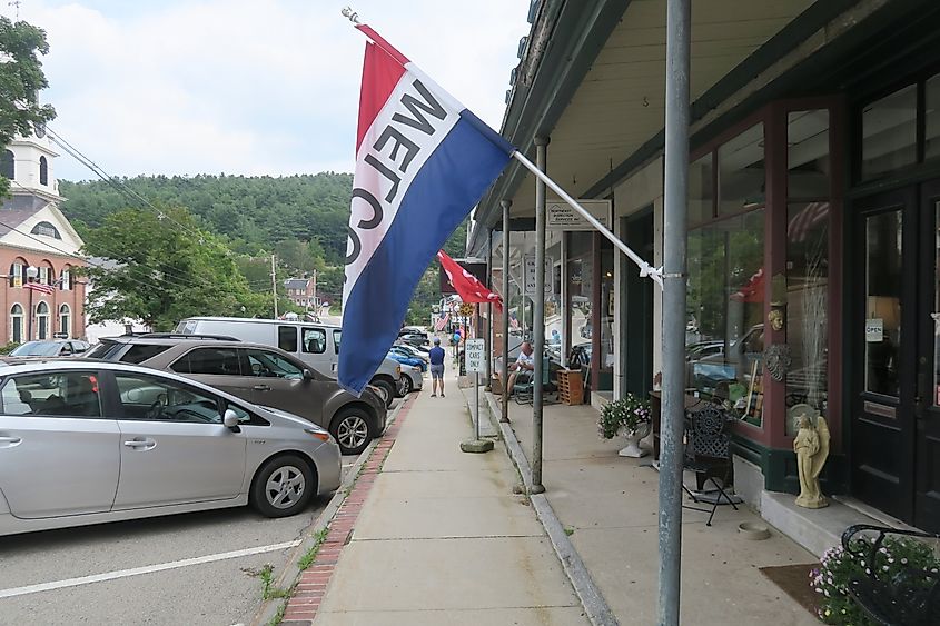 Main Street in Peterborough, New Hampshire.