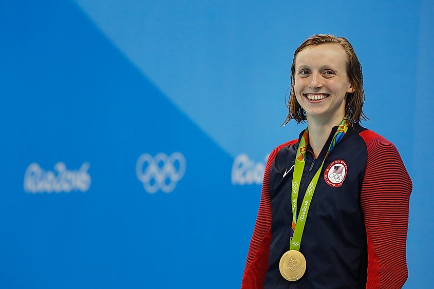 Katie Ledecky wins Rio 2016 Olympic Games 200m freestyle. Editorial credit: Focus Pix / Shutterstock.com