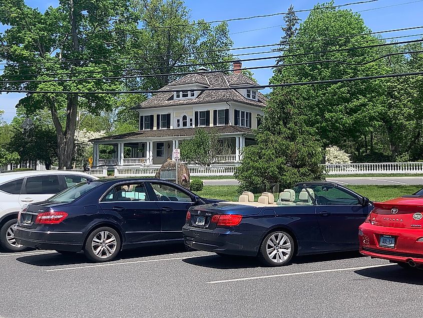 Historic town center in Bridgewater, Connecticut.