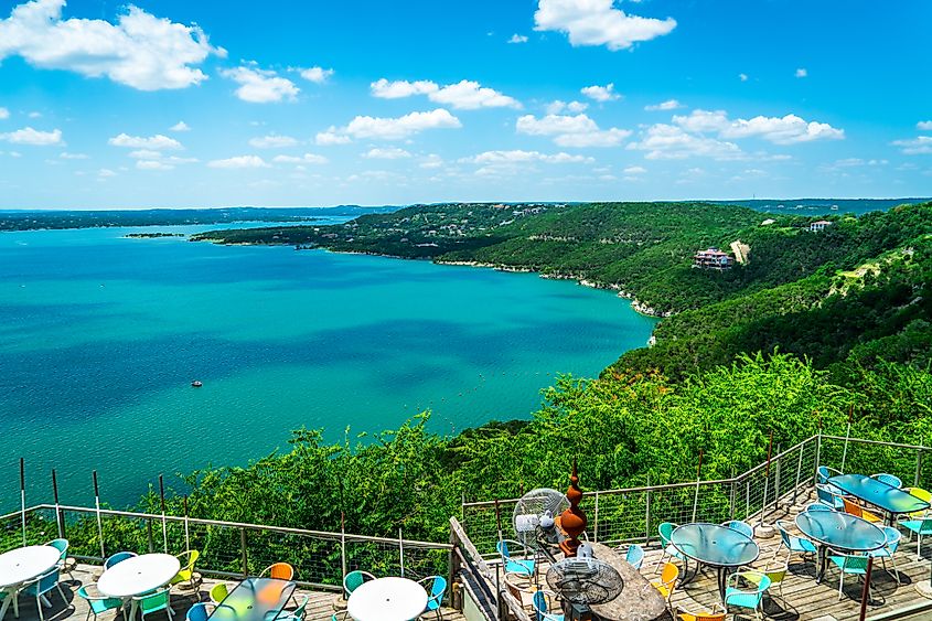 The coast of Lake Travis near Austin, Texas.