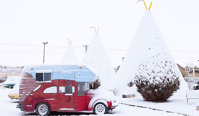 Holbrook, Arizona after a dump of snow.