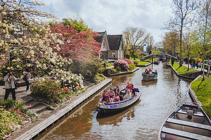 The beautiful town of Giethoorn, the Netherlands