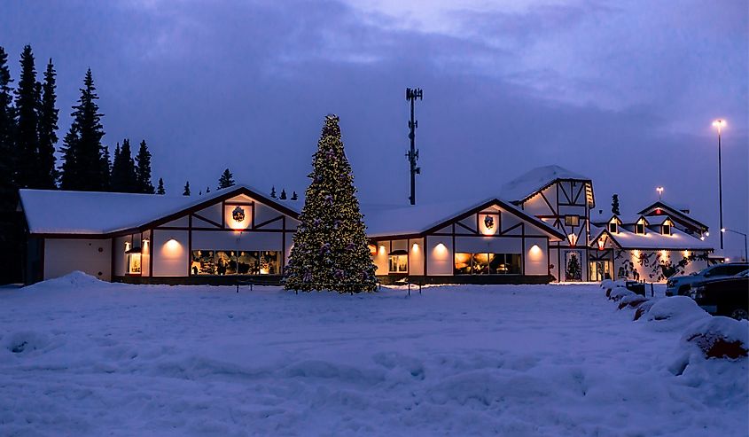 Santa Claus House in winter holiday season, North Pole, Alaska