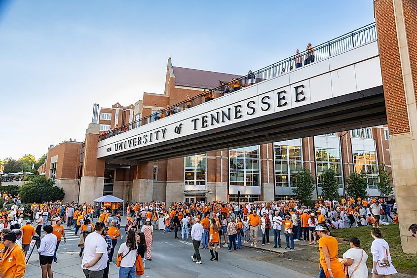 Knoxville, Tennessee: University of Tennessee football fans on campus on game day