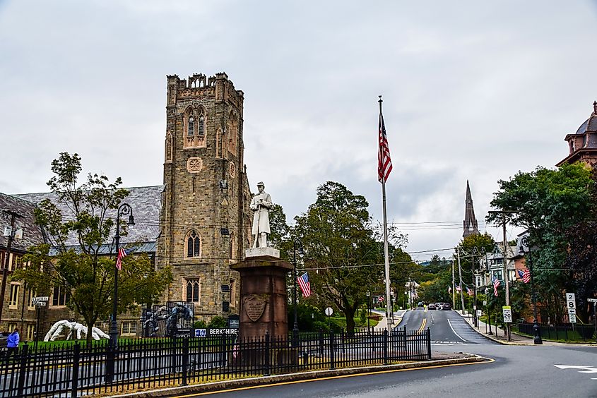 The downtown Main Street in North Adams, Massachusetts.