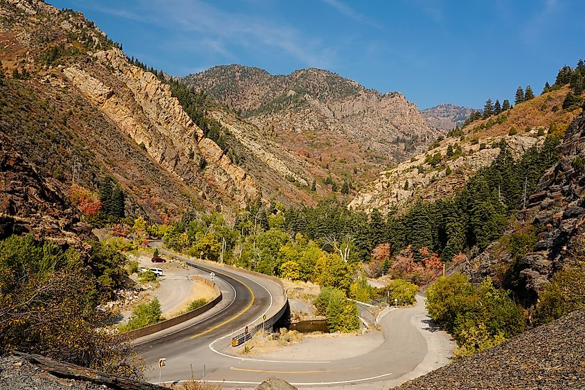 A road along the Wasatch Mountains near Midway, Utah.