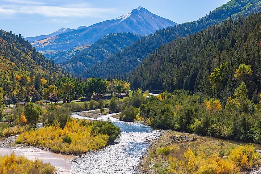 River and mountain scene near Paonia, Colorado.