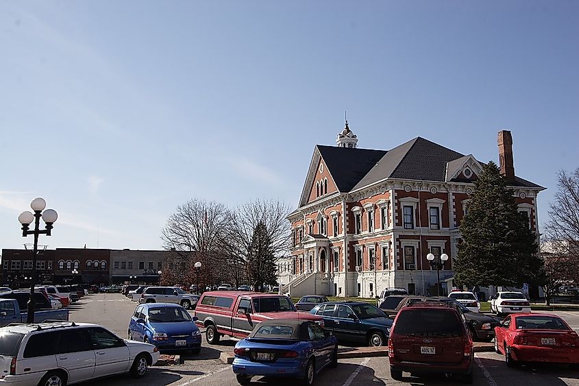 Town square in Macomb, Illinois