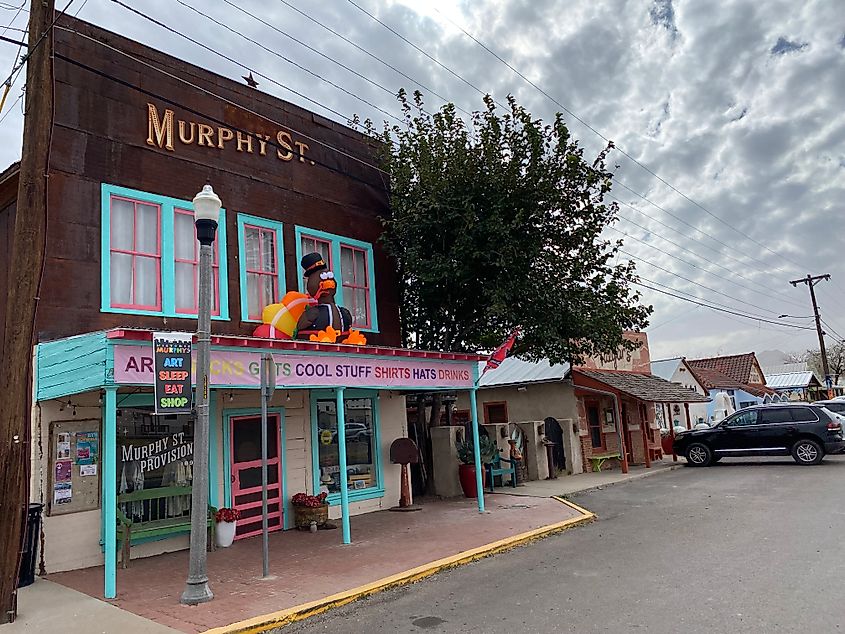 A colorful shop indicates the start to Murphy Street in Alpine, Texas.