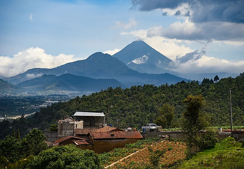 View of Santa Maria Volcano from San Francisco El Alto, Totonicapan, Guatemala.
