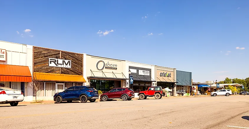 The historic business district in Greenwood, Arkansas.
