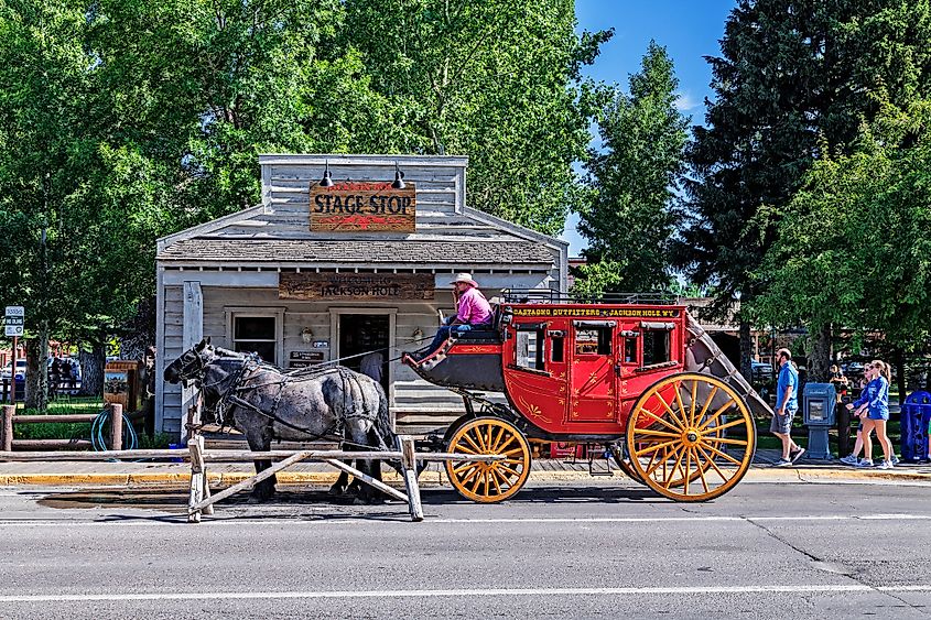 A charming scene from downtown Jackson, Wyoming