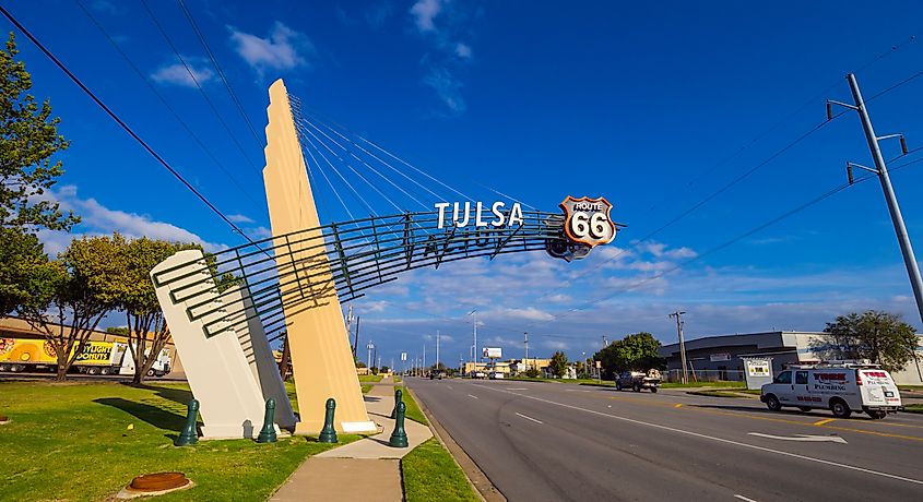 Historic Route 66 in Tulsa, Oklahoma. 