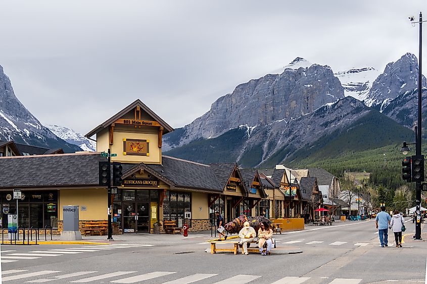 Charming town of Canmore, Alberta.