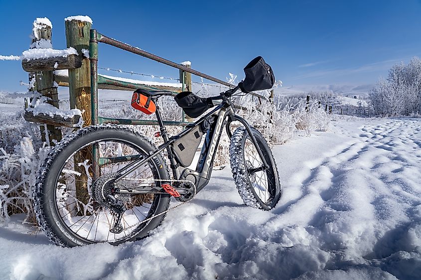 A bicycle in Cochrane, Canada.