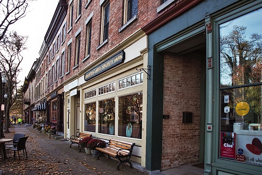 Charming shops and boutiques in the village center of Skaneateles, New York. Editorial credit: debra millet / Shutterstock.com