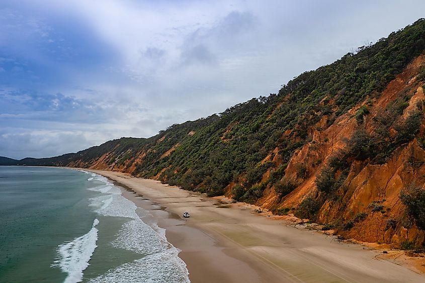 View of Rainbow Beach in Queensland.