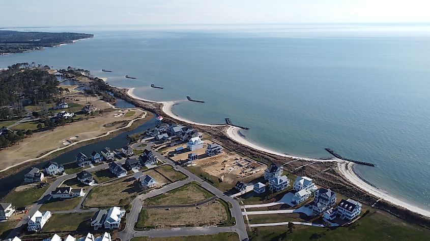 Aerial view of Cape Charles Virginia