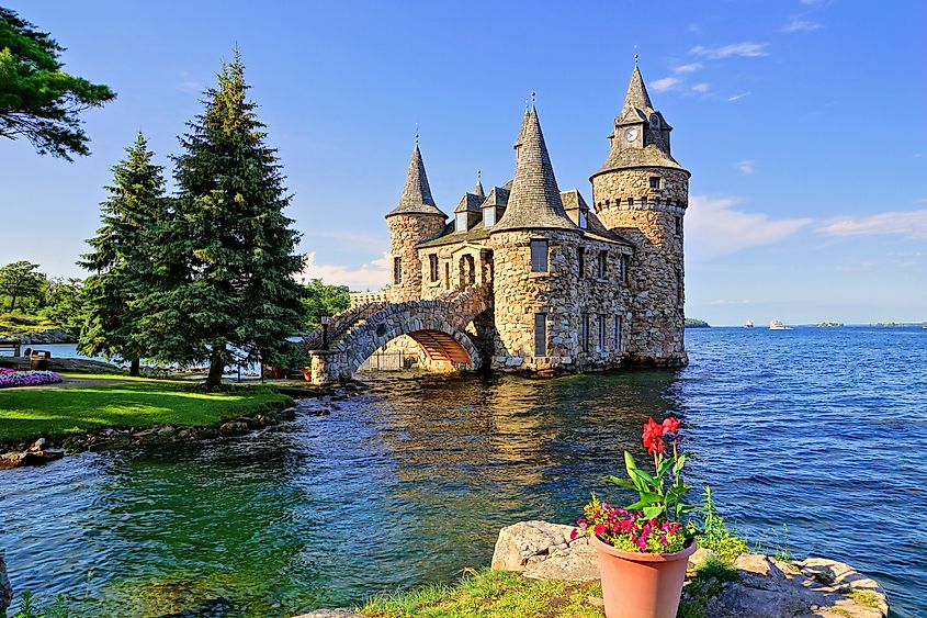 Castle on Heart Island, one of the Thousand Islands, New York 