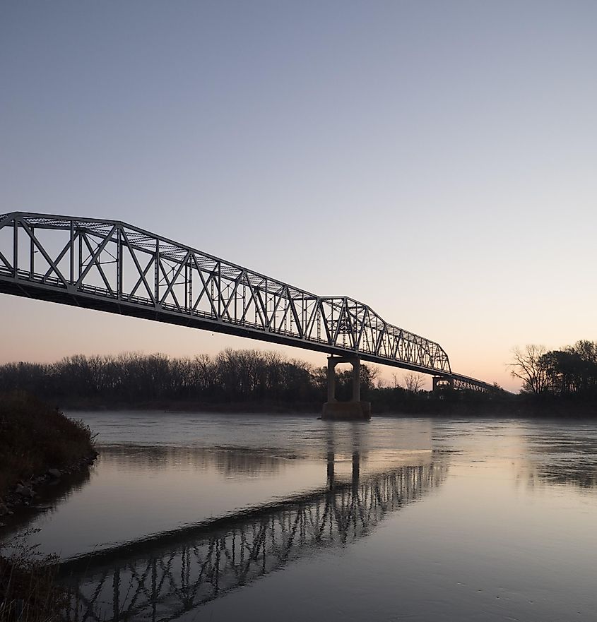 Bridge over Missouri River in Decatur, Nebraska.
