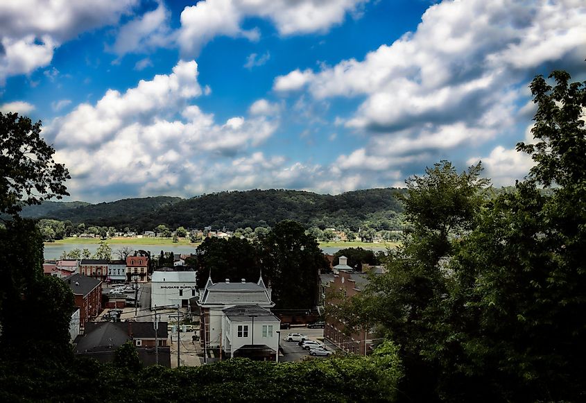 View of Maysville, Kentucky, from a hill top