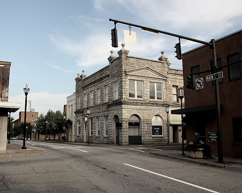 A view of Main Street in uptown Martinsville, Virginia