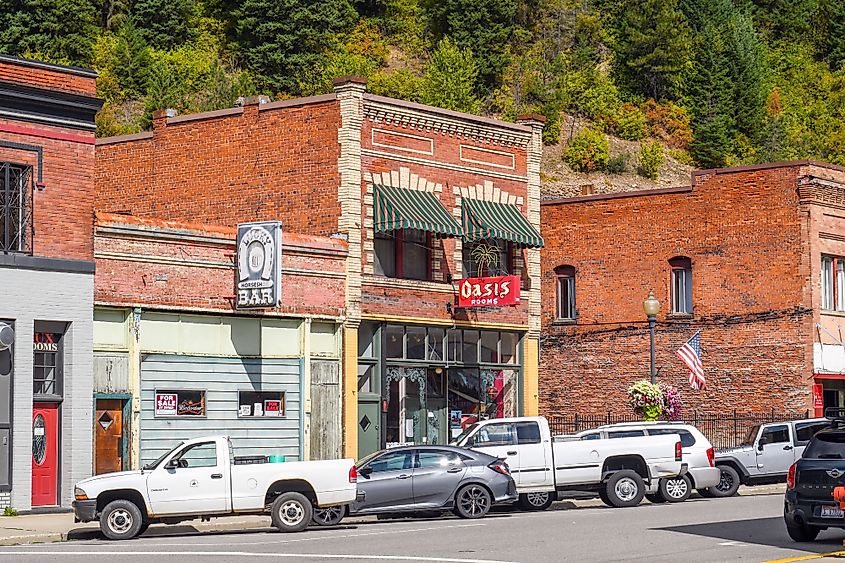 The Oasis and other historical buildings in Wallace, Idaho