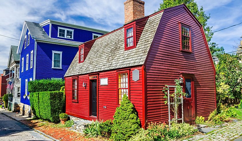 Historic colorful house in Newport, Rhode Island.