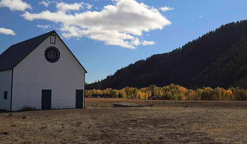 Fall in Ketchum, Idaho with barn.