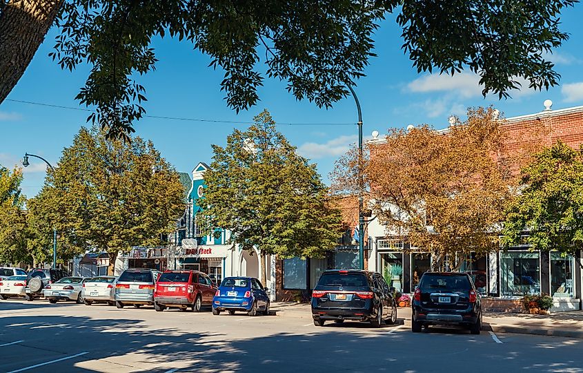 Central Avenue in downtown Orange City, Iowa.