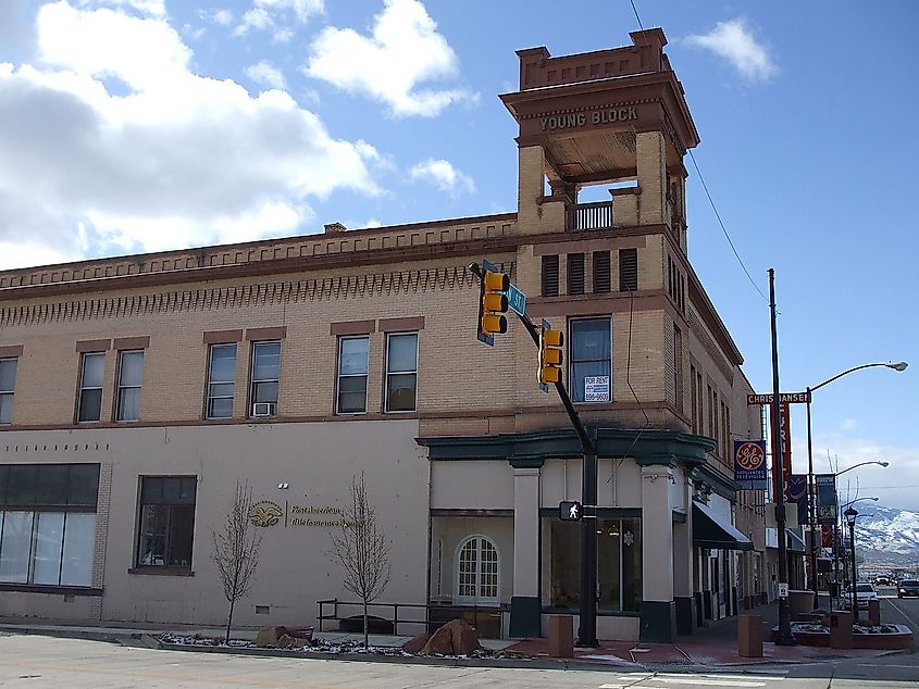 Young Block, a historic building in Richfield, Utah, United States.