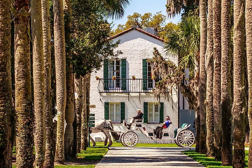 Horse-drawn carriage in Jekyll Island, Georgia.