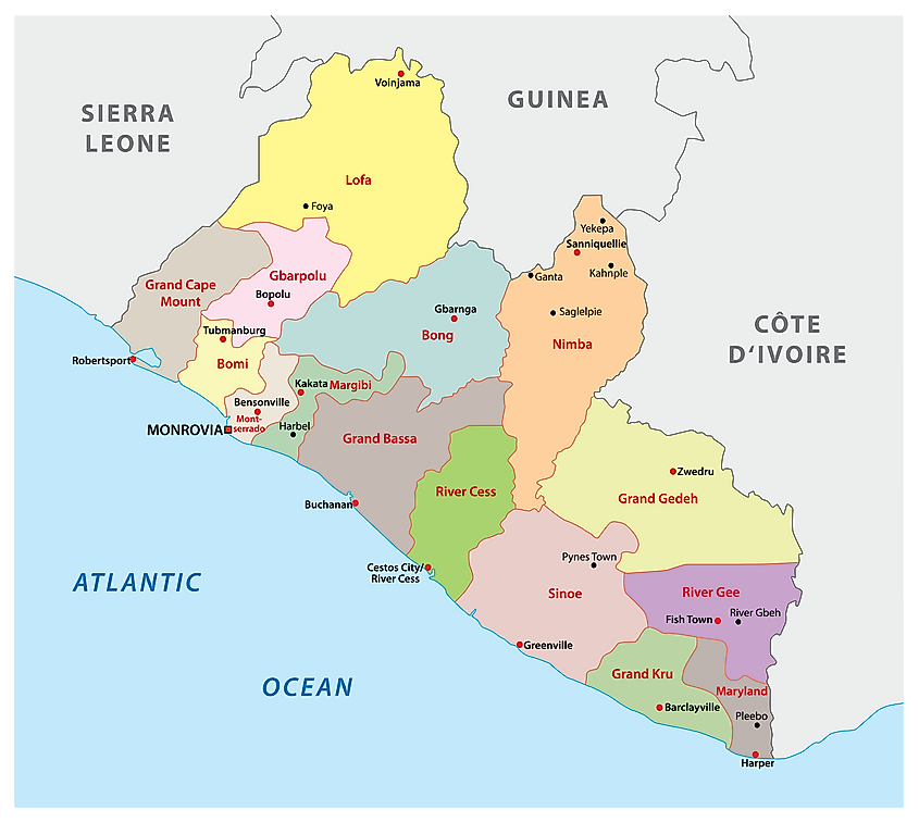 Political Map Of Liberia Liberia Maps & Facts - World Atlas