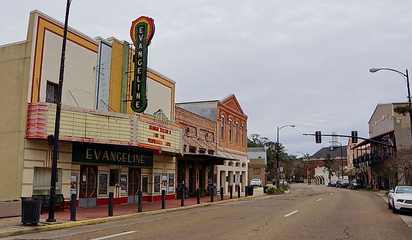 Evangeline Theater in New Iberia in Louisiana, USA. Editorial credit: Bennekom / Shutterstock.com