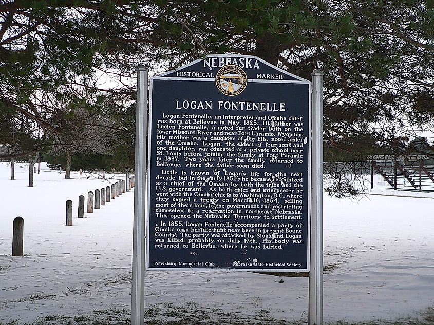 Nebraska historical marker in Petersburg, Nebraska,.