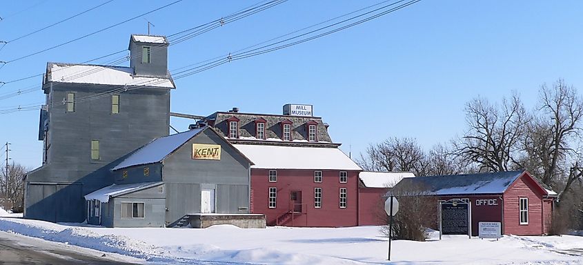 Neligh Mill on the bank of the Elkhorn River in Neligh, Nebraska