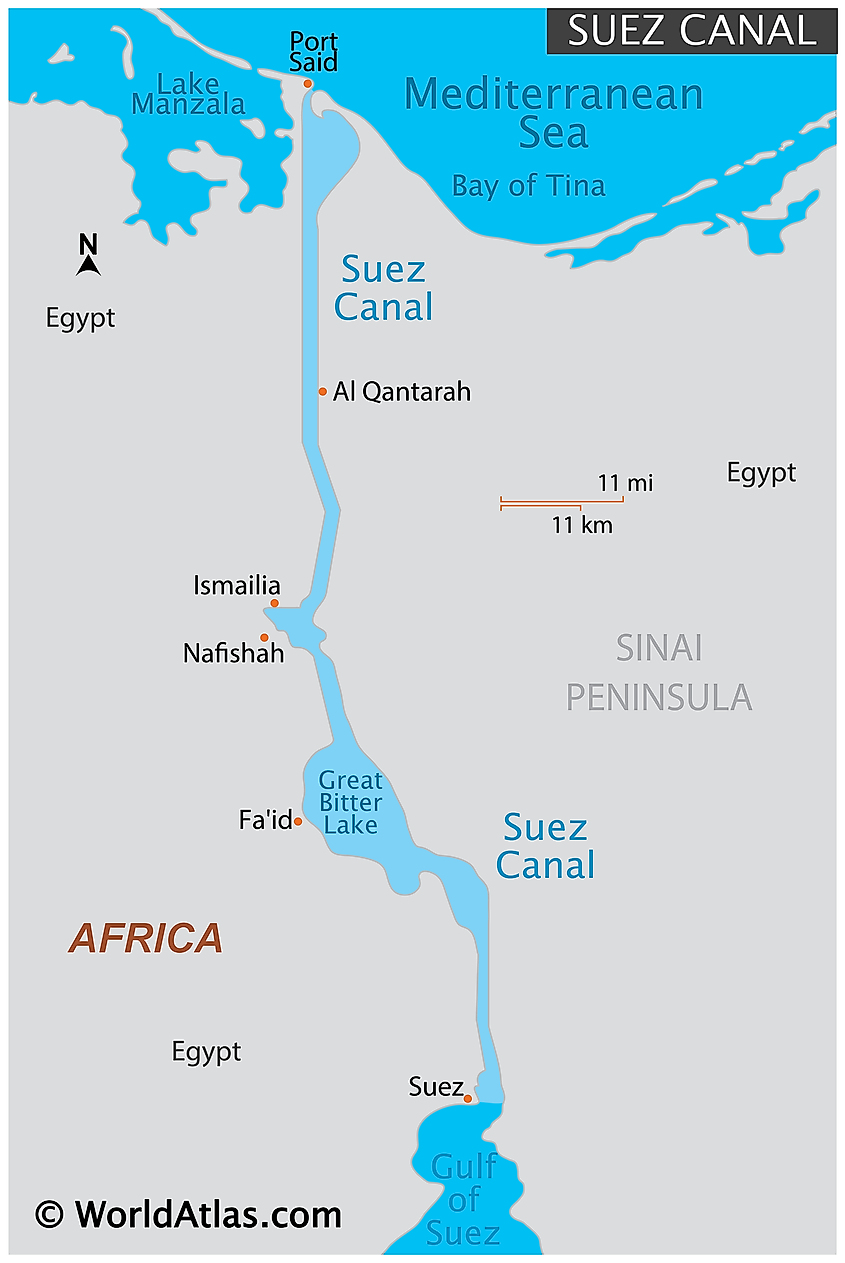 Map Of The Suez Canal - Retha Charmane